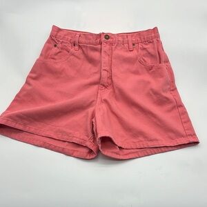 Vintage‎ Jeanology pink salmon high waisted mom jean denim shorts size 14 (A52)